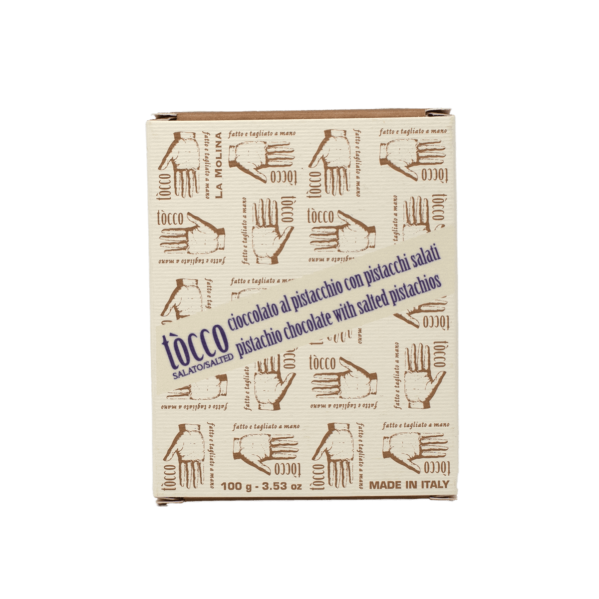 LA MOLINA Tocco White Gianduja with Salted Pistachios 100gr